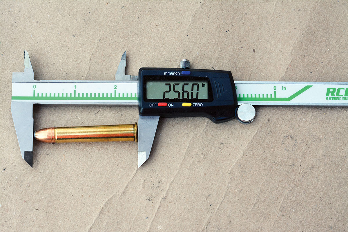 Maximum overall cartridge length for the 375 Winchester is 2.560 inches.